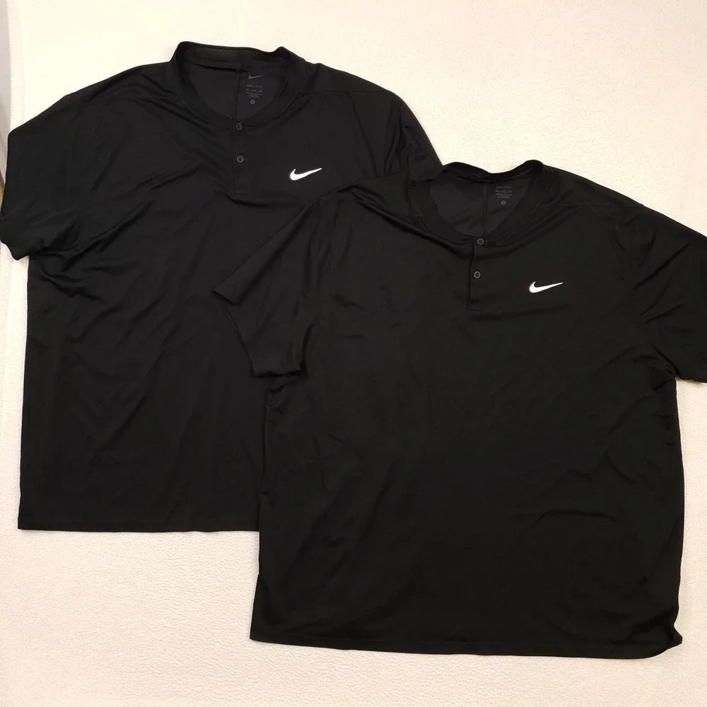 Nike Dri-FIT Victory Golf Polo Men 3XL Black Short Sleeve Blade Collar 2 Pack